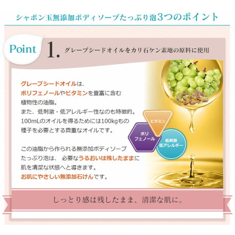 シャボン玉石けん　無添加ボディーソープたっぷり泡　詰替用470ml