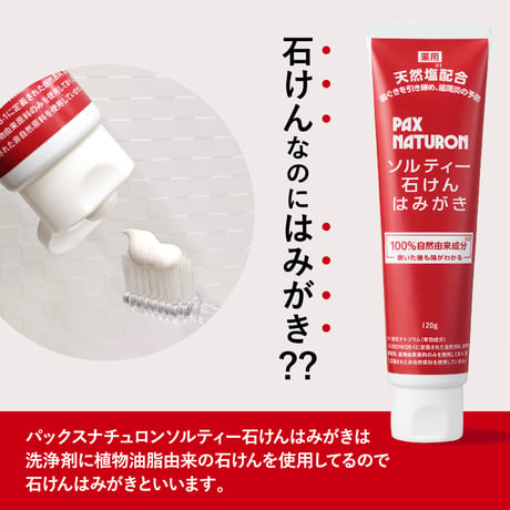 太陽油脂　パックスナチュロン　ソルティ―石けんはみがき　120g　【医薬部外品】