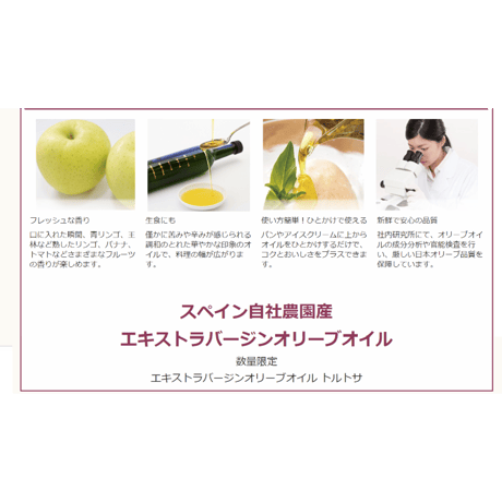 日本オリーブ　エキストラバージンオリーブオイルトルトサ　450g