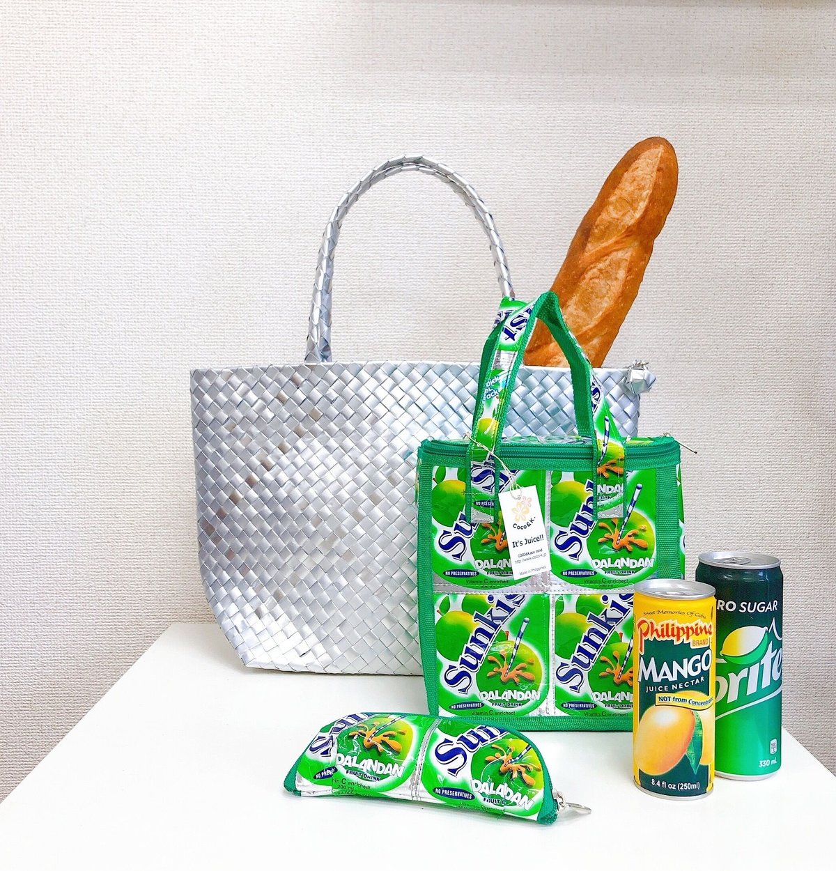 shoulder tote フルーツバスケットM シルバー | Coco&K.