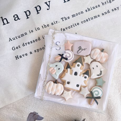 ［ハロウィンクッキーA］　　Enjoy Halloween ! set （13個入り・Box付き）