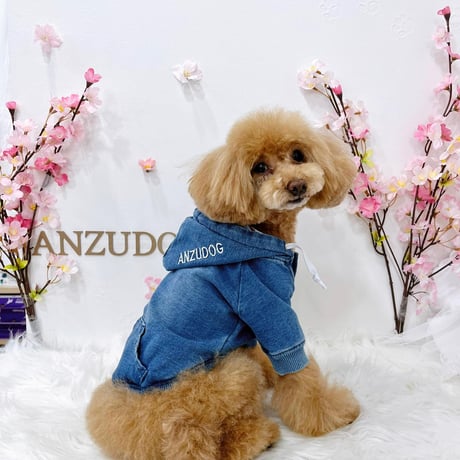 【名入れ対応商品】【ANZUDOG】星刺繍 デニムパーカー＆デニムワンピ XXS～5L　anzu38