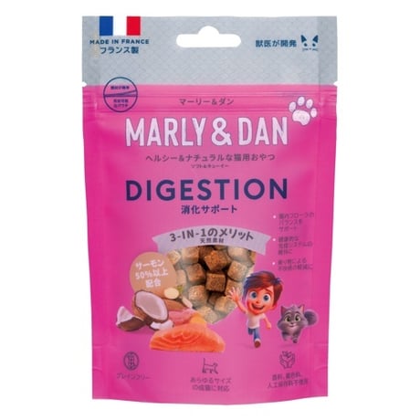 MARLY&DAN マーリー＆ダン 猫用 ソフト＆チューイー 消化サポート 40g 猫用おやつ キャットフード