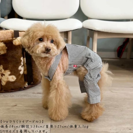 【ANZUDOG】　ヒッコリー サロペット カバーオール ワンピース XS-4L