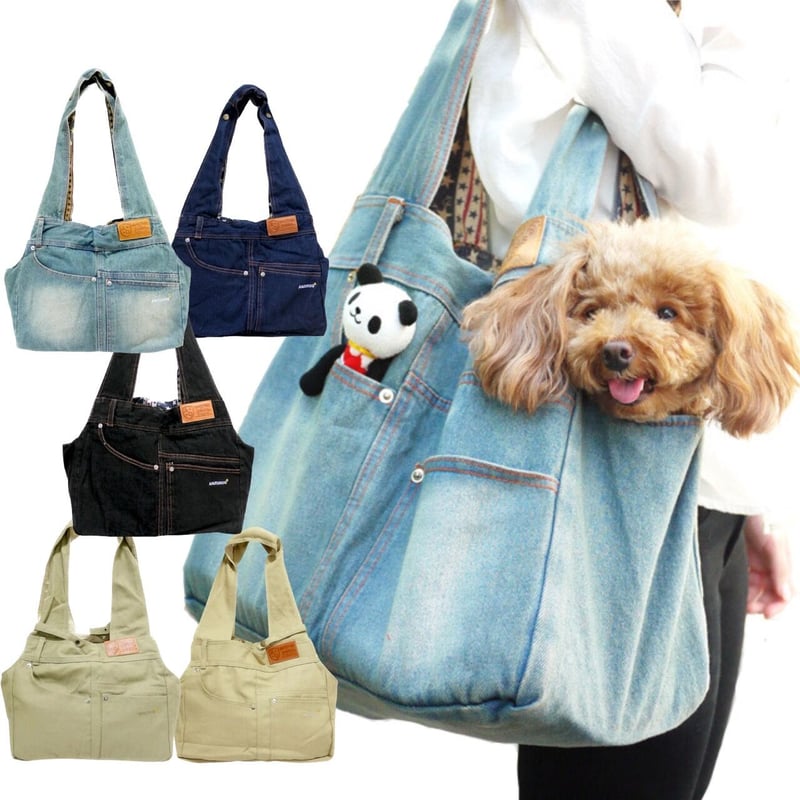 ANZUDOGオリジナル】デニムキャリーバッグ メッシュ蓋付き軽量 ANZUDOGオリジナル】デニムキャリーバッグ メッシュ蓋付き軽量