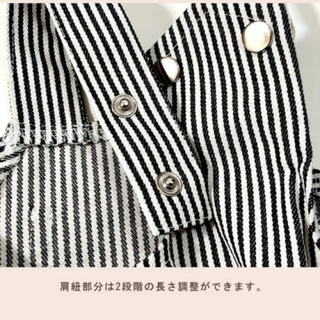 【ANZUDOG】　ヒッコリー サロペット カバーオール ワンピース XS-4L