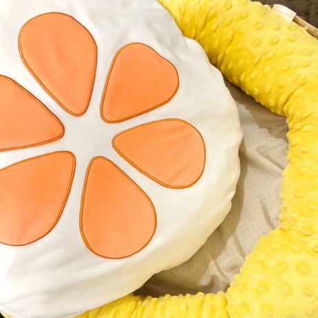 adorable Pet's トロピカルなラウンドベッド グレープフルーツ