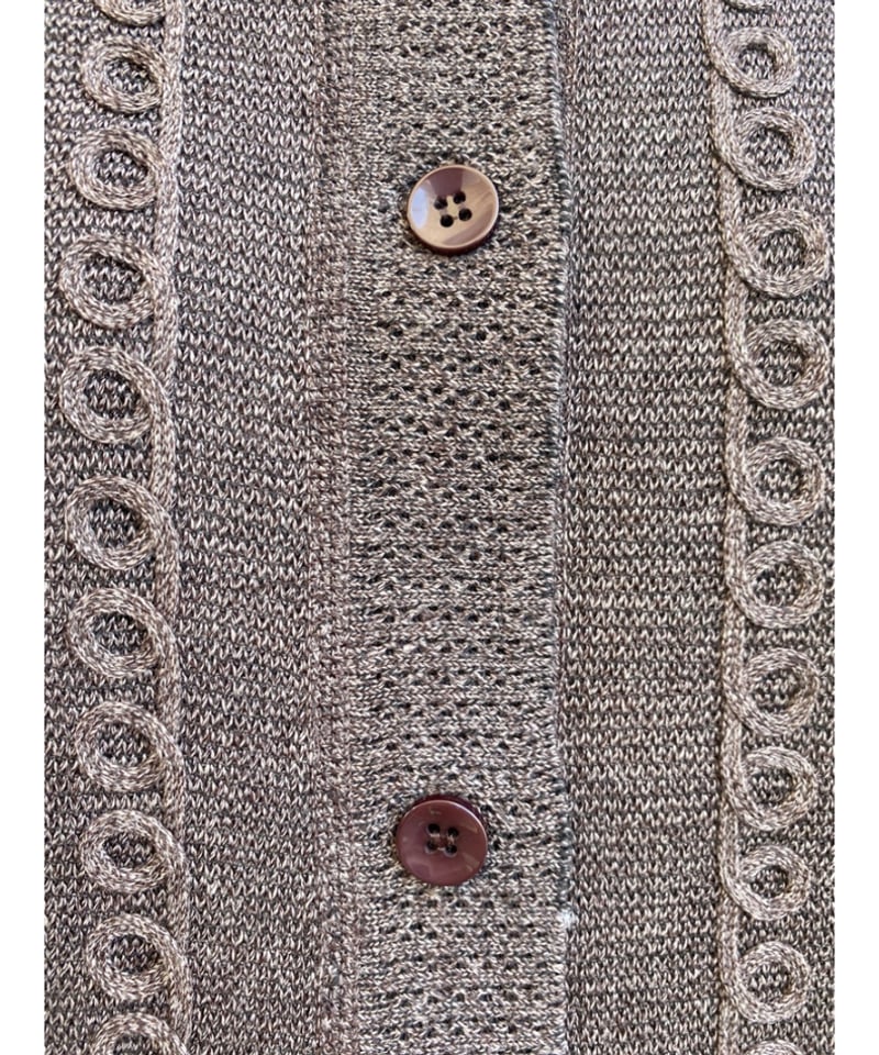 丸太遠藤　付下げ　薄物　千鳥　波　刺繍　正絹　ベージュ コード刺繍丸首毛混ニットベスト | ミセス・シニアの洋服WEARPLUS