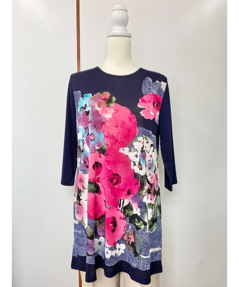 大花柄7分袖チュニック | ミセス・シニアの洋服WEARPLUS
