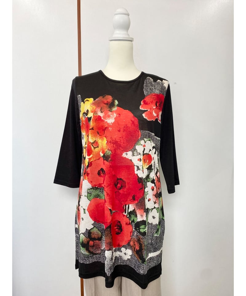 大花柄7分袖チュニック | ミセス・シニアの洋服WEARPLUS