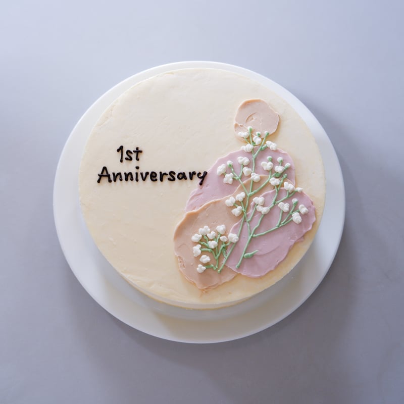 セミオーダーケーキ「かすみ草」5号サイズ（直径15cm） | Eat & Smile