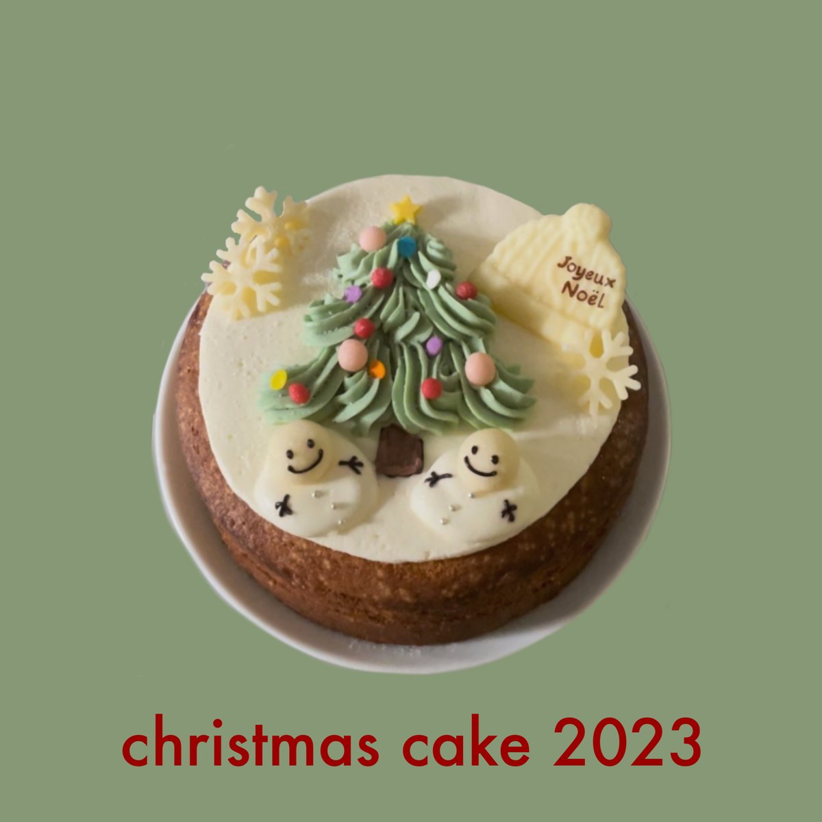クリスマスツリーととけちゃった雪だるまのビクトリアケーキ | Eat & Smile