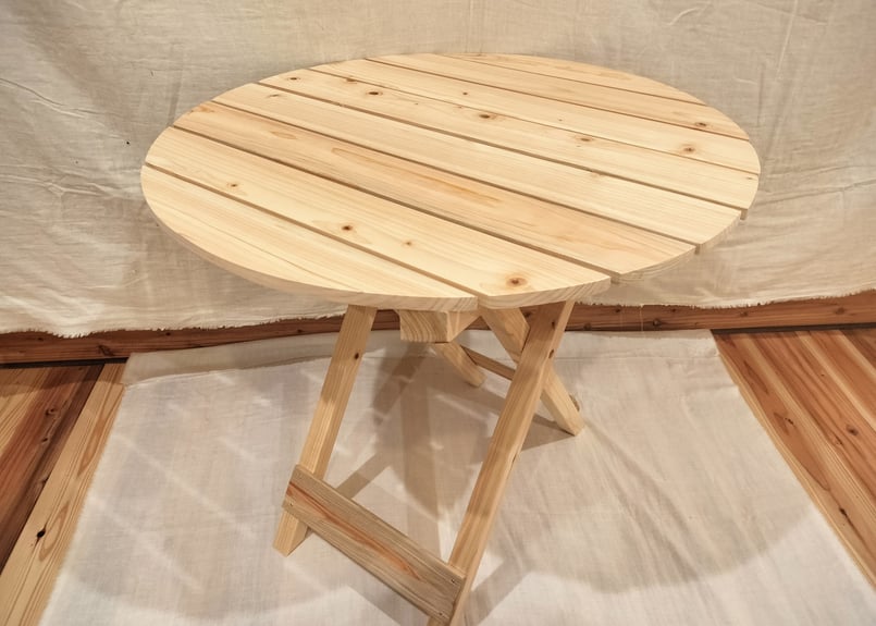 折畳式アウトドアテーブル（無塗装） | 自然素材工房はちどり