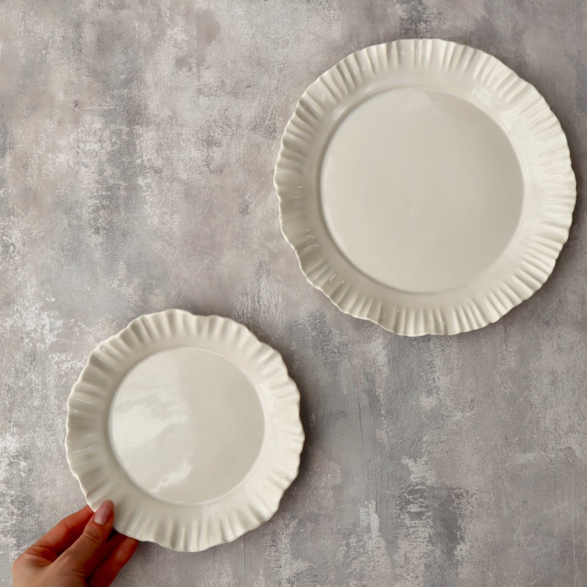 水谷ちえみ タタラしのぎフリルプレート（大・小） | nukumoly