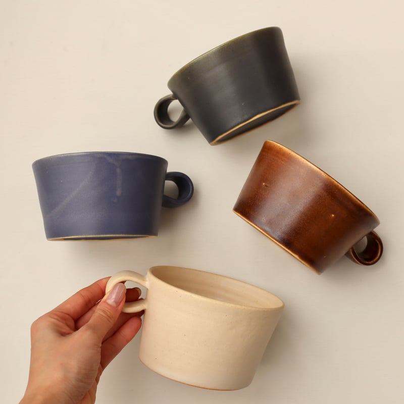 長浜由起子 スープカップ（ブラウン・ブルー・カーキ・ベージュ