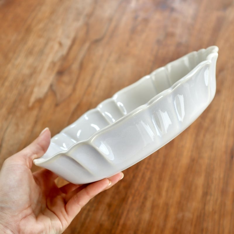 studio m' グラタン皿 ラコットクルンプリL（グリーン・白） | nukumoly