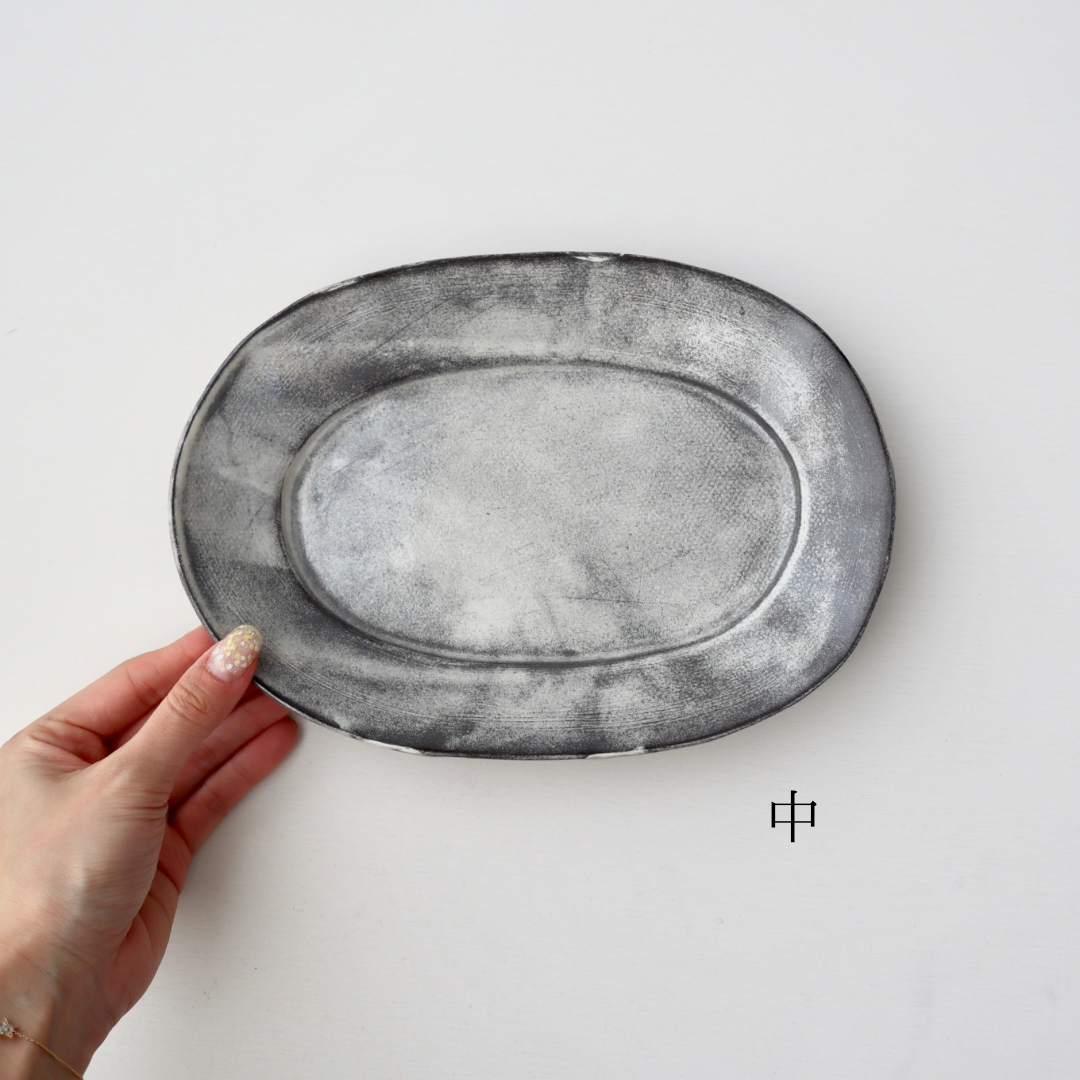 長浜由起子　アンティカ　３枚セット　一点物　作家さん　プレート　オーバル　リム皿 長浜由起子 アンティカ 3枚セット 一点物 作家さん プレート