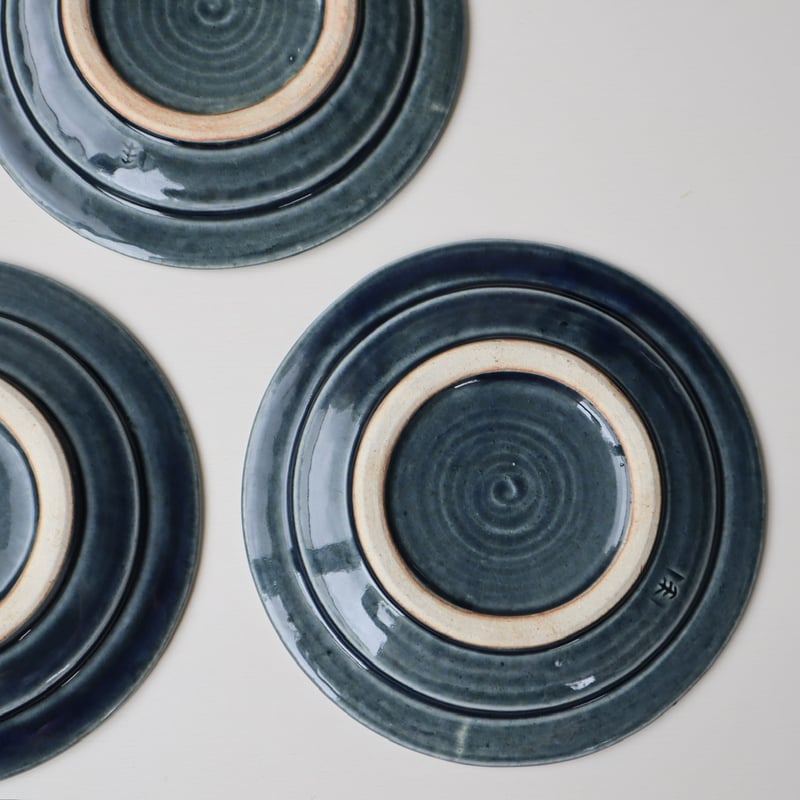 越前焼名工　桝田屋光生　 自然灰釉窯変ビードロ模様美向付けリム縁口縁小鉢5点組 越前焼名工 桝田屋光生 自然灰釉窯変ビードロ模様美向付け