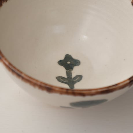 長浜由起子　和紙染シリーズ　茶碗（青・茶）