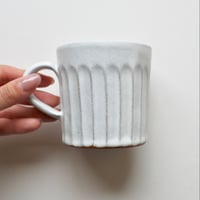 会津本郷焼　樹ノ音工房　白マット鎬ストレートカップ