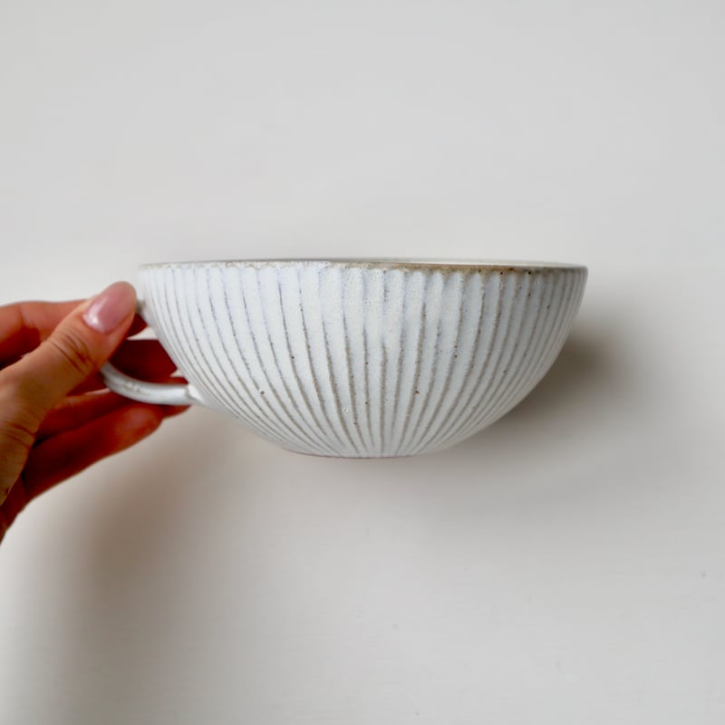 陶芸　器 会津本郷焼 樹ノ音工房 白マットスープボウル | nukumoly