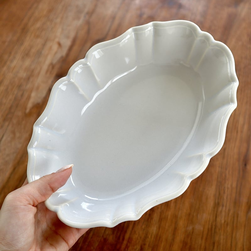 studio m' グラタン皿 ラコットクルンプリL（グリーン・白） | nukumoly