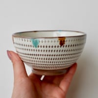 小石原焼　まるた窯/太田剛速　三彩飛び鉋飯椀
