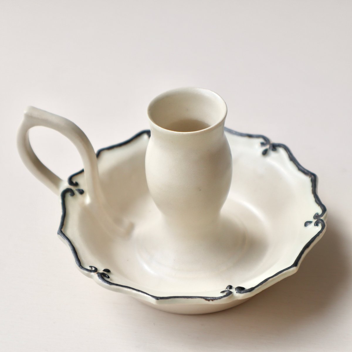 三浦千穂 キャンドルスタンド（白・クリーム） | nukumoly