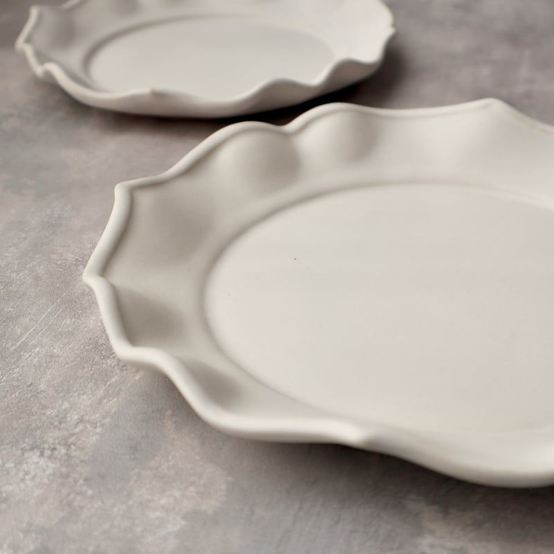 水谷ちえみ タタラフリル輪花プレート（大・小） | nukumoly