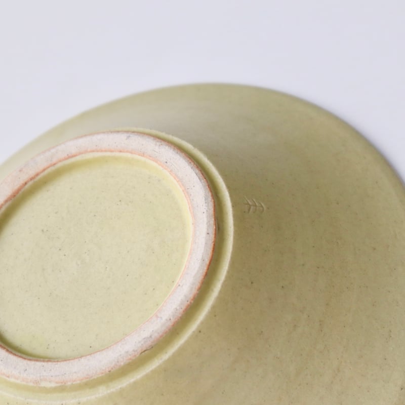 会津本郷焼 樹ノ音工房 色釉印花7寸鉢/イエロー | nukumoly