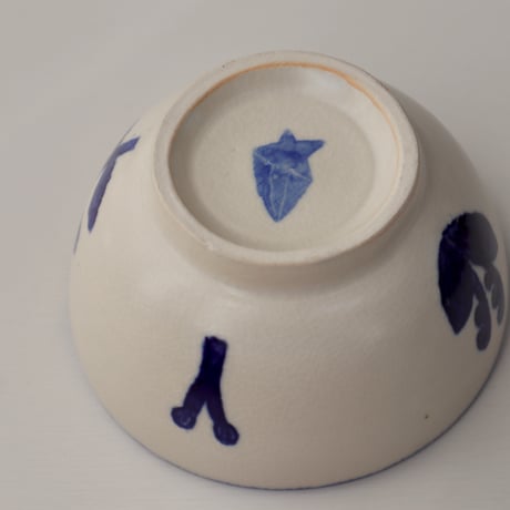 長浜由起子　和紙染シリーズ　茶碗（青・茶）