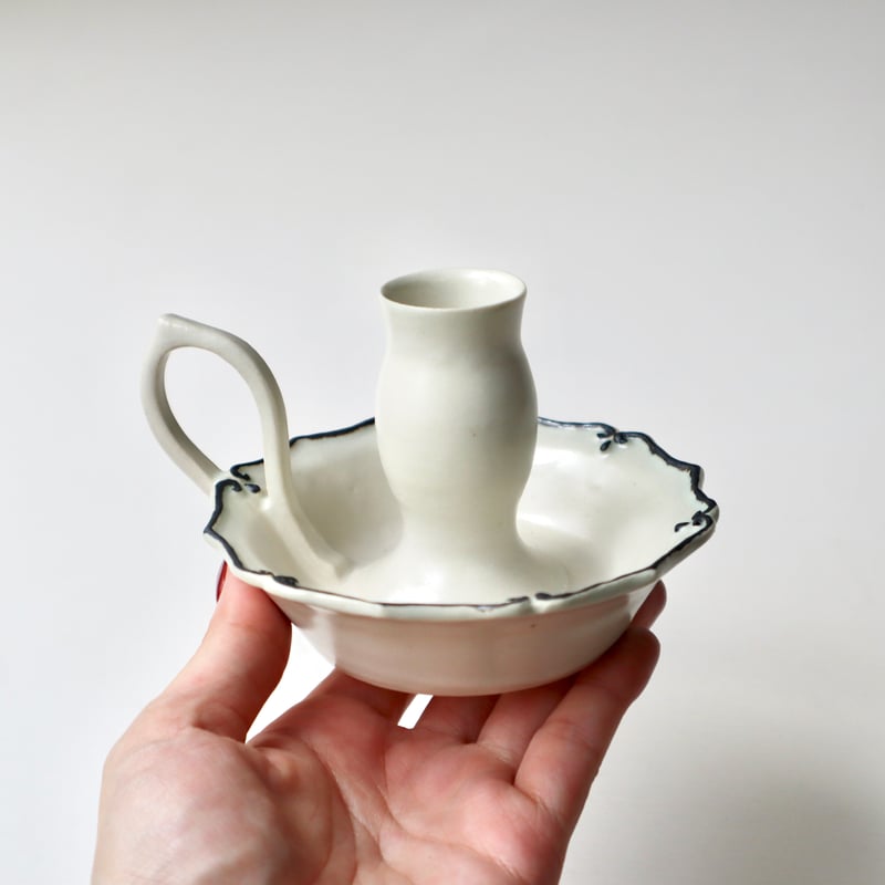 三浦千穂 キャンドルスタンド（白・クリーム） | nukumoly