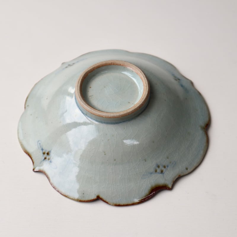 砥部焼 陶房遊 錆青平鉢 | nukumoly