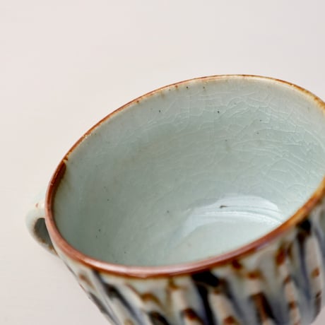 砥部焼　陶房遊　錆青　丸カップ