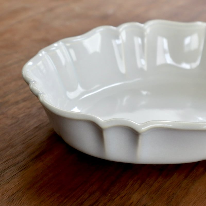 studio m' グラタン皿 ラコットクルンプリL（グリーン・白） | nukumoly