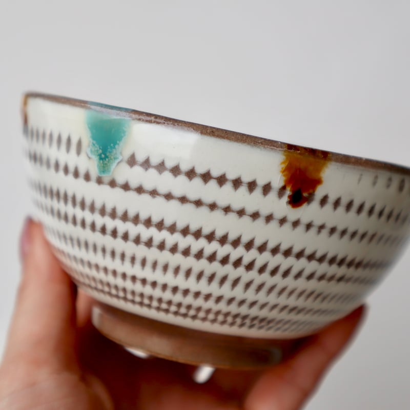小石原焼 まるた窯/太田剛速 三彩飛び鉋飯椀 | nukumoly