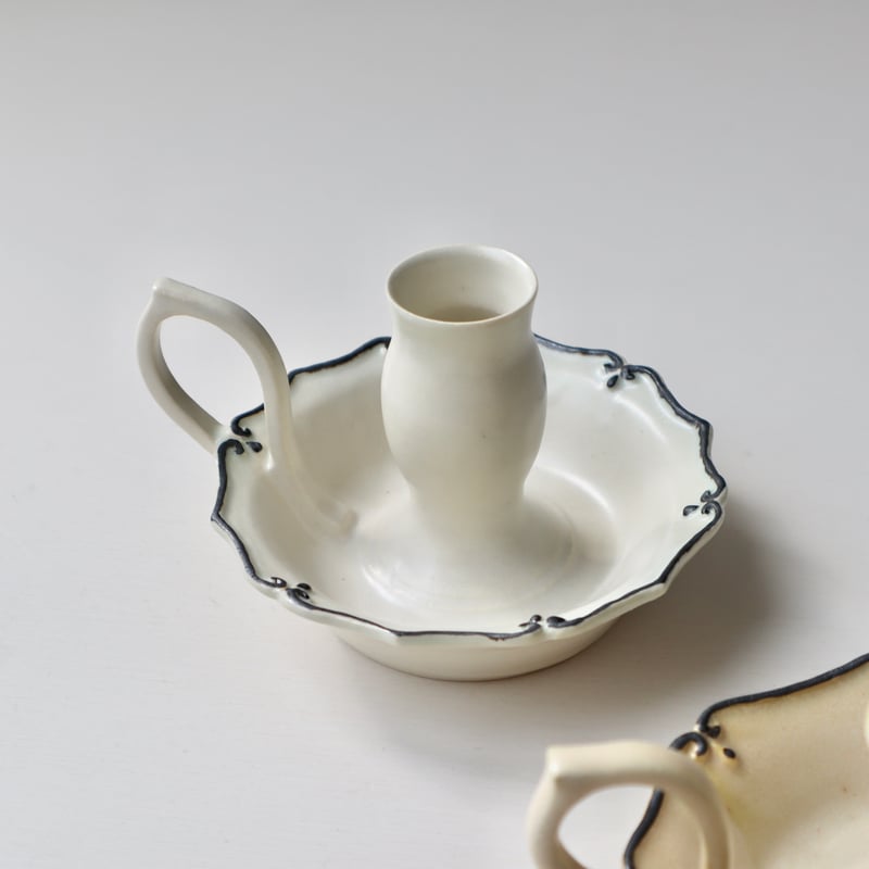 三浦千穂 キャンドルスタンド（白・クリーム） | nukumoly