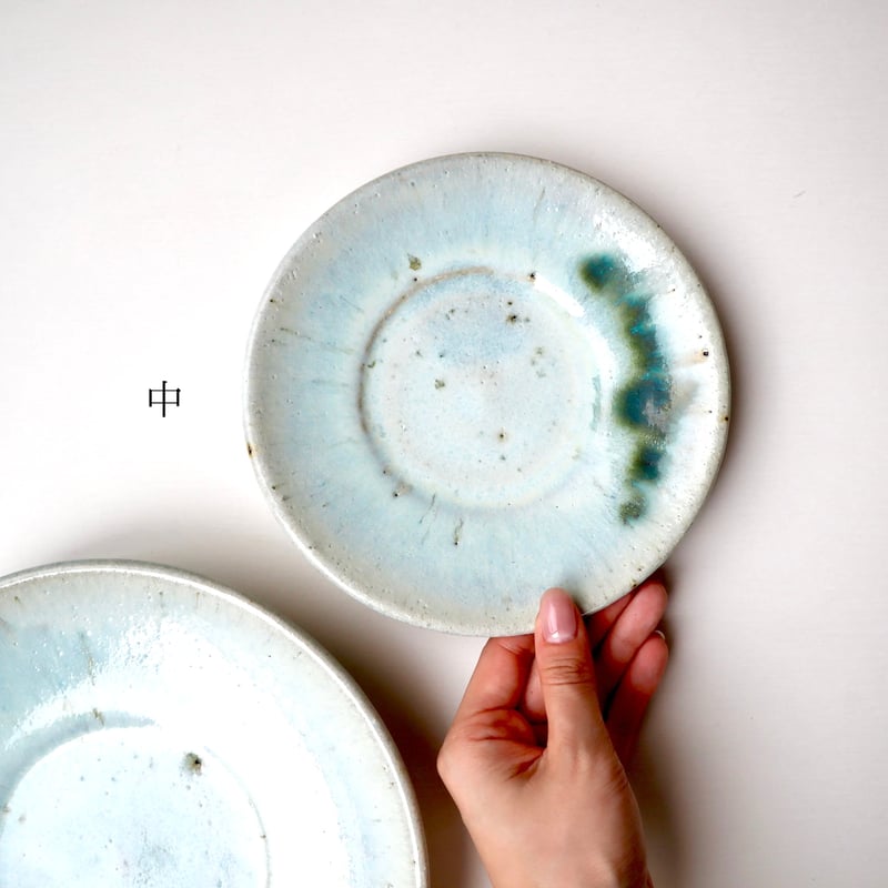 会津本郷焼 樹ノ音工房/佐藤大寿 灰釉緑釉掛け分け皿（中・大） | nukumoly