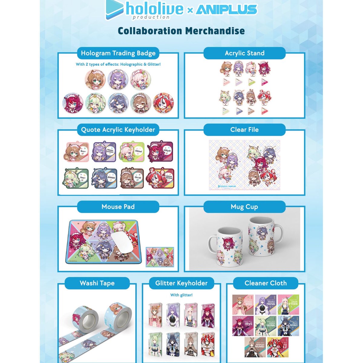 hololive ホロライブ コラボカフェグッズ シンガポール限定 ANIPLUS