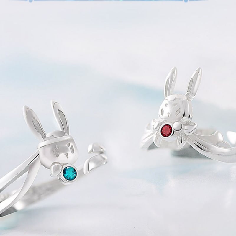 魔道祖師 兎リング 魏無羨/藍忘機 幸運石 | 瑠璃代行