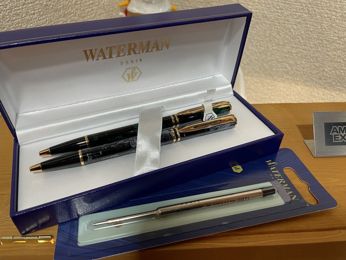 Water Man】ウォーターマンボールペン2本セット【ケース、替え芯付き ...