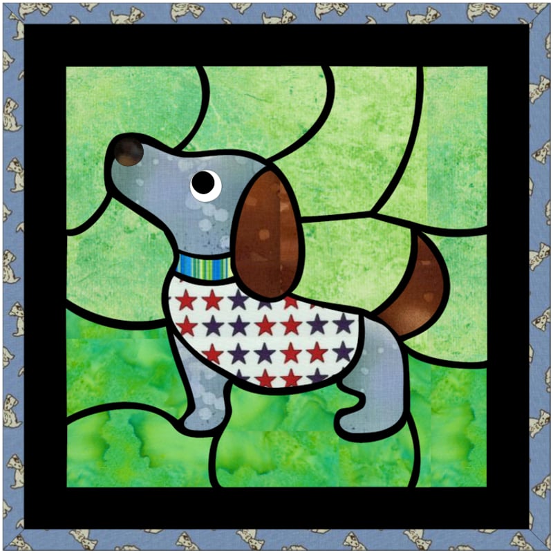 干支 戌 ステンドグラス風キルト(MOSAIC QUILT)型紙 | Quilt 干支 戌 ステンドグラス風キルト(MOSAIC QUILT)型紙 | Quilt