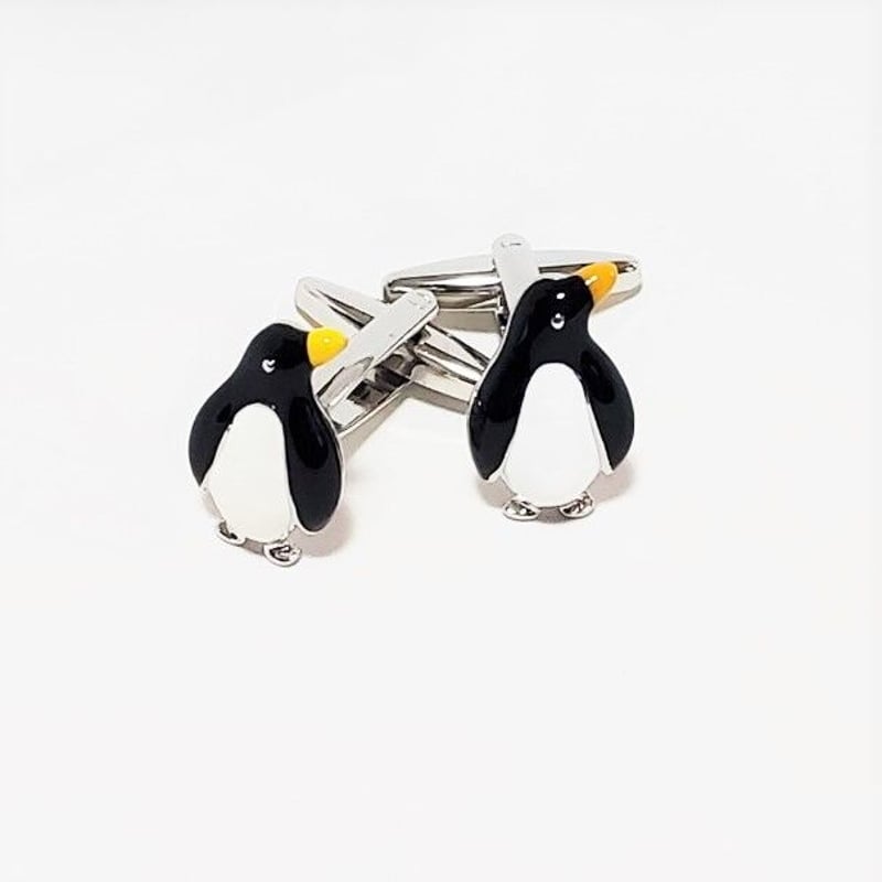 ペンギンのカフスボタン】シンプルでクールなペンギンのカフスボタン
