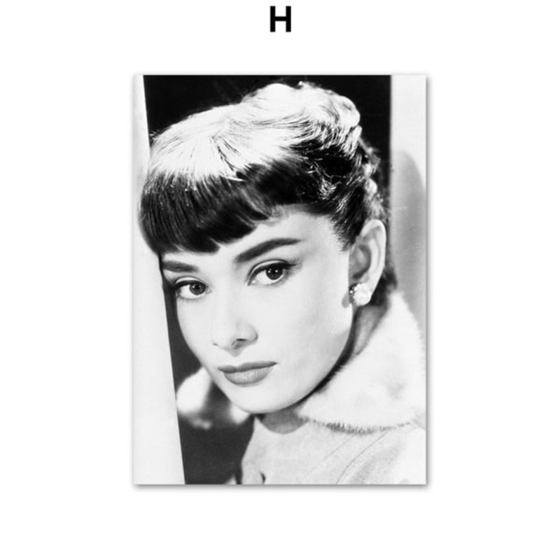 アートポスター オードリーヘップバーン モノクロ写真シリーズ