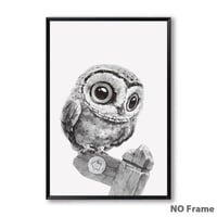 アートポスター 動物イラストシリーズ フクロウ デザインNO-3