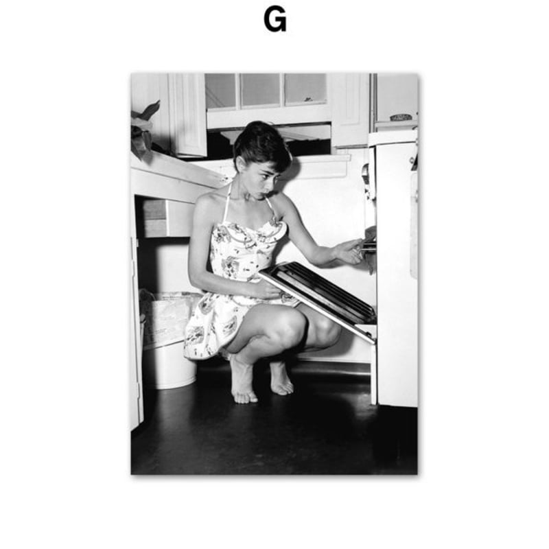 アートポスター オードリーヘップバーン モノクロ写真シリーズ