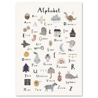 アートポスター 動物イラストシリーズ アルファベット デザインNO-A