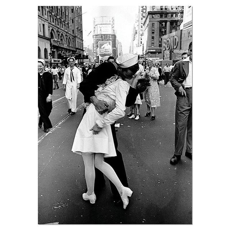アートポスター モノクロ写真シリーズ 恋人 キス デザインNO-2 
