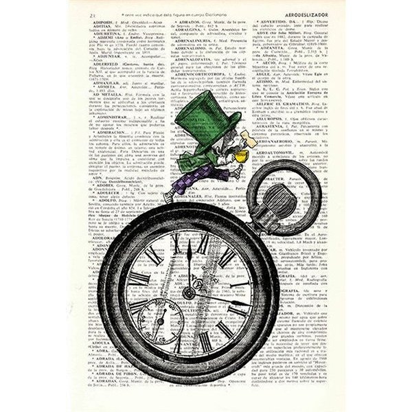 アートポスター 不思議の国のアリスシリーズ マッドハッター 懐中時計