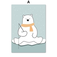 アートポスター 動物イラストシリーズ シロクマ デザインNO-a